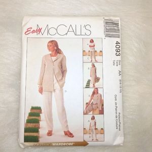 McCall's 4093 Misses unlined jacket tunic dress pants EASY sz 6-8-10-12